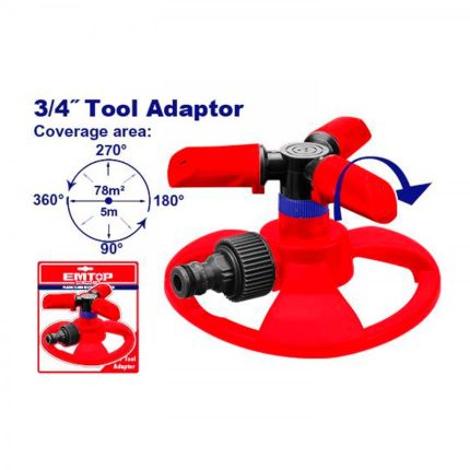 Emtop Sprinkler Circular Base 3/4" 3 - Arm