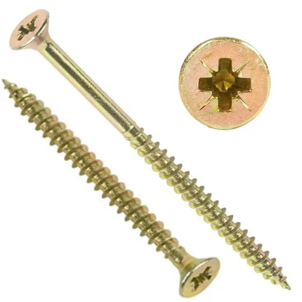 Chipboard (MDF) Screws 5 x 70 Gold (200 pcs pkt)